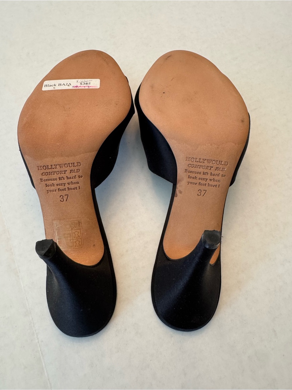 Hollywould Italian Baja Satin Stiletto Mules - Quiet Luxury Vintage EU 37 - Picture 7 of 12